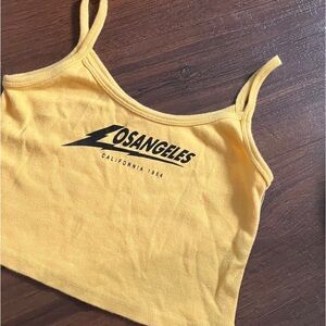 Brandy Melville Yellow Skylar Los Angeles Tank